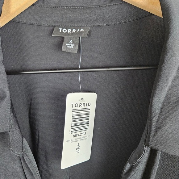 NEW Torrid At The Knee Studio Knit Collared Dress 6 6X Black Stretch NWT - Picture 6 of 10
